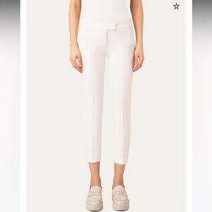 AKRIS PUNTO Frankie Slim Trousers Ivory White Size 2 – Tailored Stretch Pants